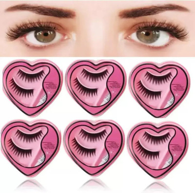 ADJD 6 Pairs Natural 3D Thick Long False Eyelashes(Pack of 6)