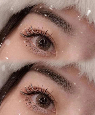 Bid Silver Glitter 10 mm, D curl Lash Extensions EyeLashes(Pack of 1)