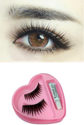 Aylily Natural Lashes False Eyelash Long Lasting Natural Look with Glue(Pack of 1)