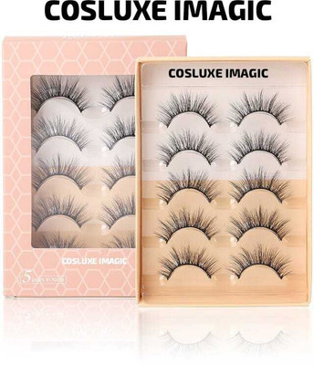 COSLUXE IMAGIC 3D FAKE EYELASHES,FALSE EYELASHSE KIT HANDMADE & NATURAL PAIR OF 5 - (F-05)(Pack of 5)