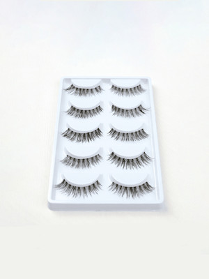bobi Reusable Waterproof 12mm Synthetic Hair Natural ZC Volume Eyelashes - 5 Pair(Pack of 1)