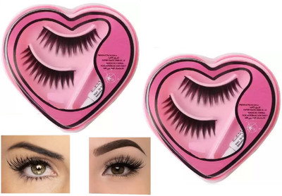 AFARAXIA False-Fake Eyelashes With glue Waterproof 2 Heart Shape Pack of 2(Pack of 1)