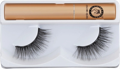 COLORS QUEEN Magnetic Eyeliner Eyelashes 5D Natural Eyelashes 1 Pair with 5g Eyelash Glue(Pack of 1)