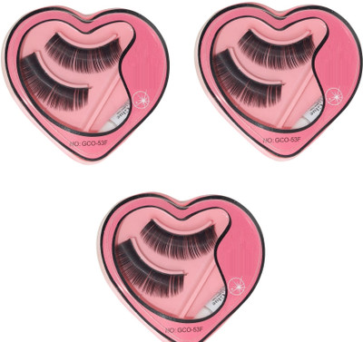 REIMICHI Soft Natural Black Thick Long False Eyelashes With Glue(Pack of 1)