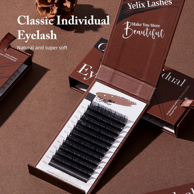 Bid Yelix Matte Black Classic Individual Eyelash Extension (0.05C-14mm)(Pack of 1)