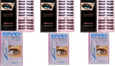glam more 3 boxes of l01 false eyelashes and free eyelashes eyelashes(Pack of 3)