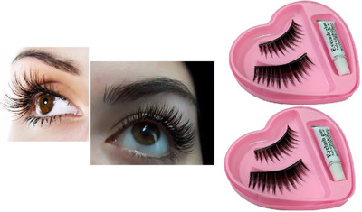 NADJA FAKE EYE LASHES WITH GLUE SET OF 2 LASHES(Pack of 2)