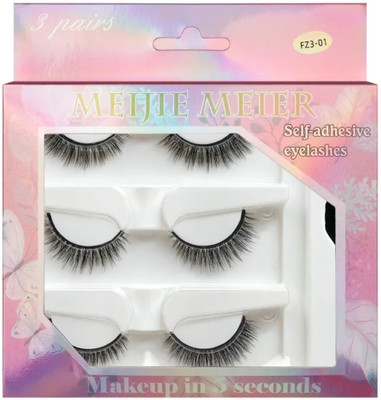 Digital Shoppy 3 Pairs Eyelash Set with Applicator – Self-Adhesive Beauty Strip- Style-1(Pack of 1)