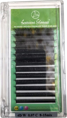 luscious glances 4D W Shape Premade Volume Eyelash Extensions Lash Box C Curl(Pack of 1)
