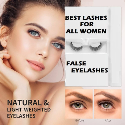 Vyomiris HD False Eyelashes Hand-made Natural Long Cross False Lashes for Makeup(Pack of 1)