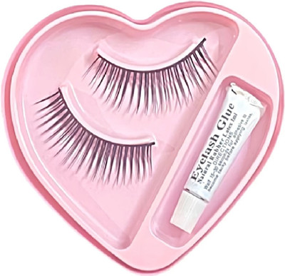 AFARAXIA False-Fake Eyelashes With Glue Set Natural(Pack of 1)