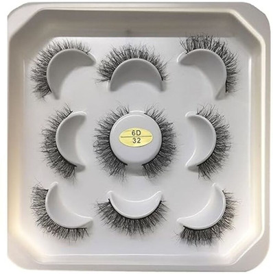 GOURI COSMETICS 3D EYELASHES - False Eyelashes for Women -(5 Pr Pack)- (GC-6D/32)(Pack of 1)