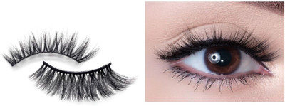 Amaryllis Black Handmade Natural 3D Thick Long False Eyelashes(Pack of 1)