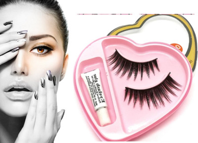 FELICECHIARA Black Heart Thick Long False Eyelashes Makeup(Pack of 1)