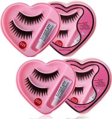 Emijun False Eyelashes Synthetic Fiber Material Fake Eyelashes pack of 4(Pack of 4)