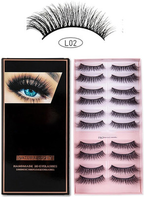 IMagic 3D Lightweight False Eye Lashes | Made from Synthetic Hair and Lightweight (L02)(Pack of 10)