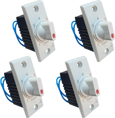 Hiru Switch 7 STEP - 4 PCS Screw Base Fan Regulator for Home & Office Step-Type Button Regulator