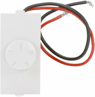 CONA Modular Mini 4 Step Fan Regulator - White, Single Modular 80W/240V Module Step-Type Button Regulator