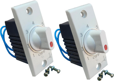 Hiru Switch 7 STEP - 2 PCS Screw Base Fan Regulator for Home & Office Step-Type Button Regulator
