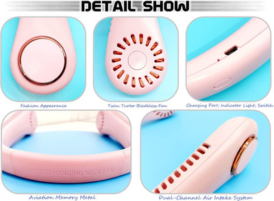 MH Kraft Rechargeable Headphone Design 3 Speeds Portable Neck Fan Mini USB Bladeless Conventional Box Regulator
