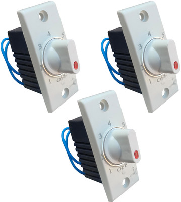 Hiru Switch 7 STEP - 3 PCS Screw Base Fan Regulator for Home & Office Step-Type Button Regulator