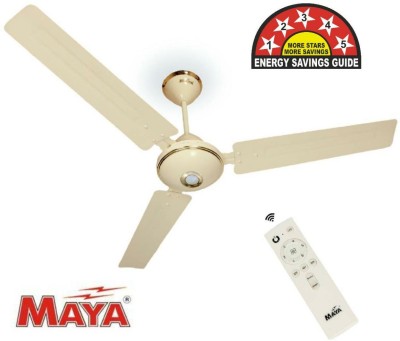 MAYA 5 Star Rated 1200 mm Super Eco Tech BLDC Ceiling Fan with Remote 5 Star 1200 mm BLDC Motor with Remote 3 Blade Ceiling Fan(Ivory, Pack of 1)