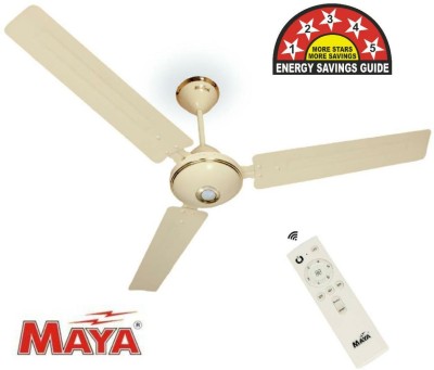 MAYA 5 Star Rated 1200 mm Super Eco Tech BLDC Ceiling Fan with Remote 5 Star 1200 mm 3 Blade Ceiling Fan(BLDC Motor with Remote | Ivory | Pack of 1)