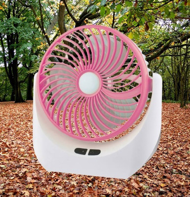 Lalson's High Speed-Rechargeable Table-Fan with LED-Light, For Home, Office-Desk, Kitchen 5 Star 1400 mm Ultra High Speed 3 Blade Table Fan(Pink, Pack of 1)