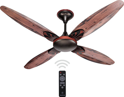 ACTIVA Lotus 5 Star 1200 Mm BLDC Motor With Remote 4 Blade Ceiling Fan  (SMOKE WOOD, Pack Of 1) For Rs. 2999 @ 62 %
