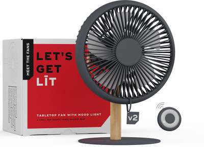 Nuuk LIT Rechargeable Fan (v2) 155 mm 3 Blade Table Fan(BLDC Motor with Remote | Serene Grey | Pack of 1)