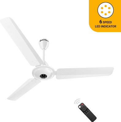 Atomberg | Efficio Alpha, 35W, Energy Saving, 1+1 Warranty, 5 Star 1200 mm 3 Blade Ceiling Fan(BLDC Motor with Remote | Gloss White | Pack of 1)