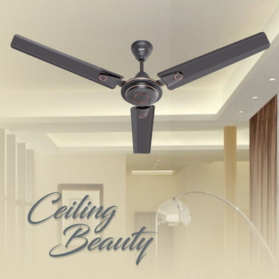 Almo Flora Deco Smk Brn 1200 mm 3 Blade Ceiling Fan(Anti Dust | Smocked Brown | Pack of 1)