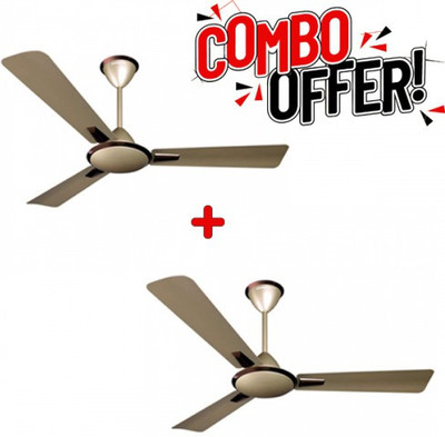 Crompton AURA PRIME ANTIDUST BRIKEN 1200MM 1200 mm 3 Blade Ceiling Fan (Birken Effect, Pack of 2)