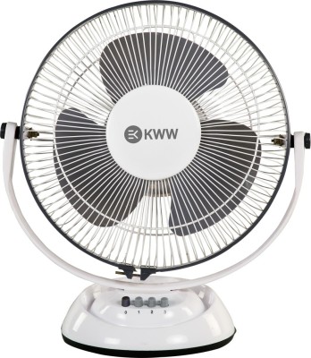 KWW silent table fan 300 mm 3 Blade Table Fan(Ultra High Speed | Grey White | Pack of 1)