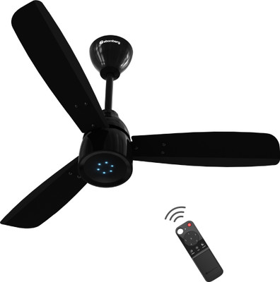 Atomberg Renesa Prime Remote|High Air Delivery|LED Speed Indicator|Low Noise|Sleek Design with 3 Year Warranty BLDC Motor with Remote 900 mm Ceiling Fan(5 Star | Gloss Black | Pack of 1)