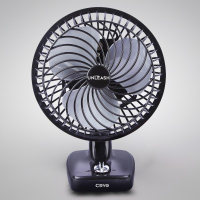 unleash CRYO 230 MM HIGH SPEED 9 INCH TABLE FAN FOR HOME 230 mm Energy Saving 3 Blade Table Fan(Black, Pack of 1)