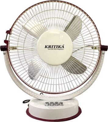 KRITIKA Hyper Quiet Performance with 12 Months Warranty Ultra High Speed 300 mm Table Fan(Black | Pack of 1)