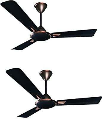 Crompton AURA PRIME ANTIDUST BRIKEN 1200MM 1200 mm 3 Blade Ceiling Fan (onyx, Pack of 2)
