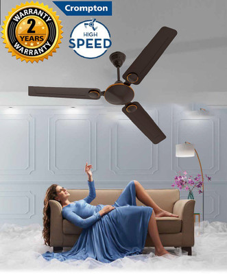 Crompton MONTANNIA ULTRA HIGH SPEED CHROME FINISH GOLDEN 100% COPPER LONG LIFE 1200 mm Ultra High Speed 3 Blade Ceiling Fan (CHROME GOLDEN BROWN,…