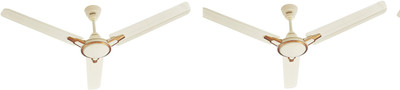 USHA Racer Chrome.. PACK OF 2 with 2 Year Warranty Ultra High Speed 1200 mm Ceiling Fan(Rich Ivory | Pack of 2)