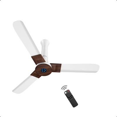Atomberg Studio+|Adjustable Canopy|High Air Flow|LED Speed Indicator|Low Noise|Designer with 3 Year Warranty BLDC Motor with Remote 1200 mm Ceiling Fan(5 Star | Teakwood | Pack of 1)