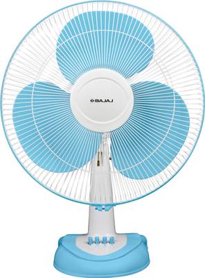 BAJAJ Esteem 400mm Icy Blue & White Table Fan 5 Star 400 mm 3 Blade Table Fan