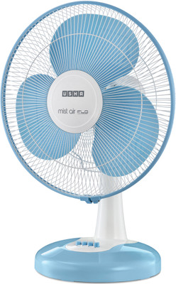 USHA Mist Air Flo with 2 Year Warranty Energy Saving 400 mm Table Fan(Light Blue | Pack of 1)