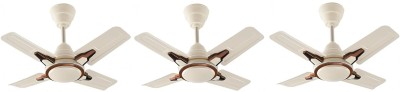 USHA Racer Chrome Ivory Pack of 3 600 mm 4 Blade Ceiling Fan(Ivory | Pack of 3)