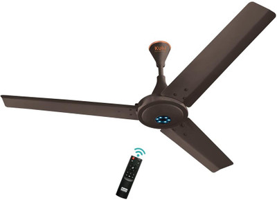 KUHL Prima A6 I 65% Power Saving BLDC Ceiling Fan, BEE 5 Star Rating, ISI Certified I 5 Star 1200 mm 3 Blade Ceiling Fan(BLDC Motor with Remote | Espresso | Pack of 1)