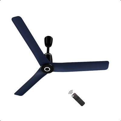 Atomberg Aris Contour Smart|Voice Control|Best Air Flow|Silent|Award Winning D�cor Design with 3 Year Warranty BLDC Motor with Remote 1200 mm Ceiling Fan(5 Star | Ritz Blue | Pack of 1)
