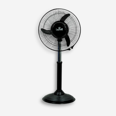 Is Laurels padbullet_fanbig with 12 Months Warranty BLDC Motor 300 mm Pedestal Fan(5 Star | BLACK | Pack of 1)