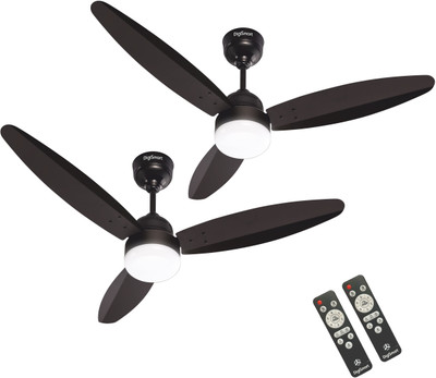 DIGISMART Autum Mark-1 380 RPM High Speed 28Watt With LED Light Inverter Technology 5 Star 1200 mm 3 Blade Ceiling Fan(BLDC Motor with Remote | Smoke Brown | Pack of 2)