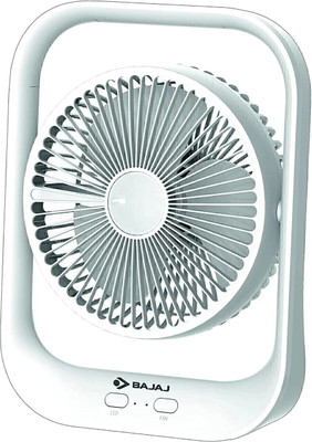 BAJAJ Pygmy with LED Light (251284) 178 mm 3 Blade Table Fan(Silent Operation | White | Pack of 1)