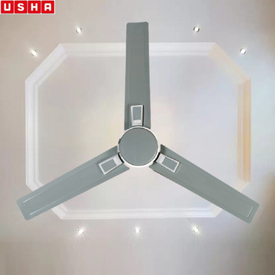 USHA SWIFT ALPHA CHROME 100% COPPER ULTRA HIGH SPEED LONG LASTING 1200 mm Ultra High Speed 3 Blade Ceiling Fan (SMOKE GREYY, Pack of 1)